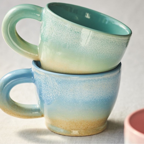 Anthropologie NWT Gorgeous OMBRE Glazed Mug Morning Coffee in Mint - Picture 6 of 8